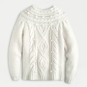 Jcrew collection pointelle pompon sweater. Like new SZ L